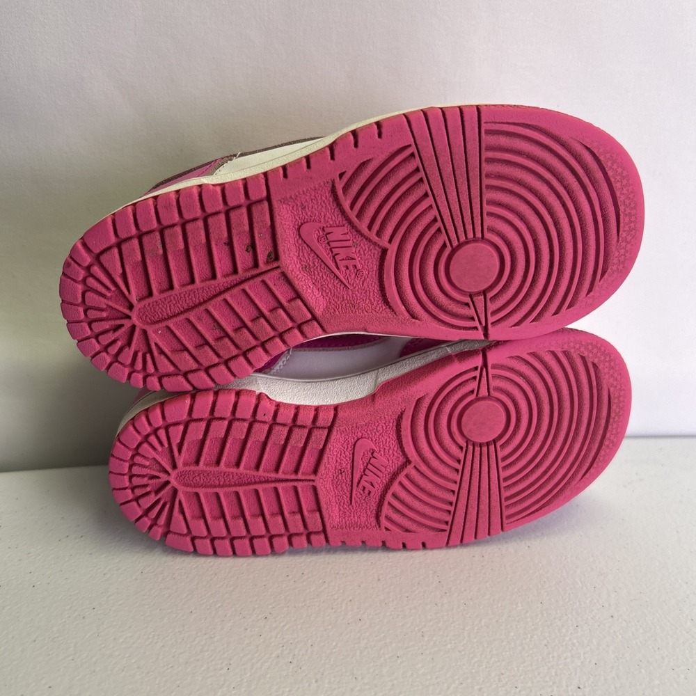Nike Dunk Low TD Laser Fuchsia White Pink FB9107-102 Toddler Size 9C Sneaker - Picture 7 of 8